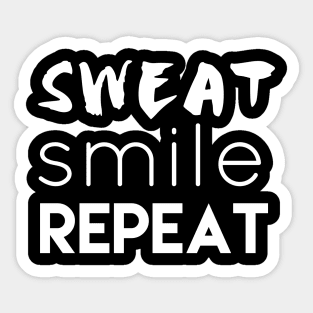 Sweat Smile Repeat Fitness and Workout Design Sticker